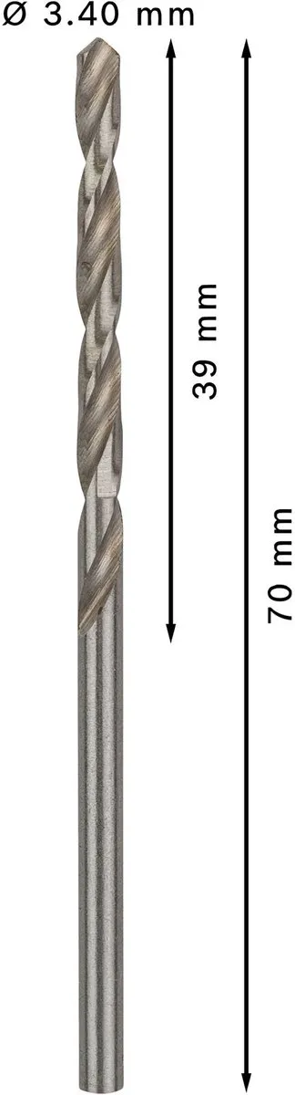 Bosch Professional ST. LINE 3.4mm HSS-G Boorbit - 10 Stuks