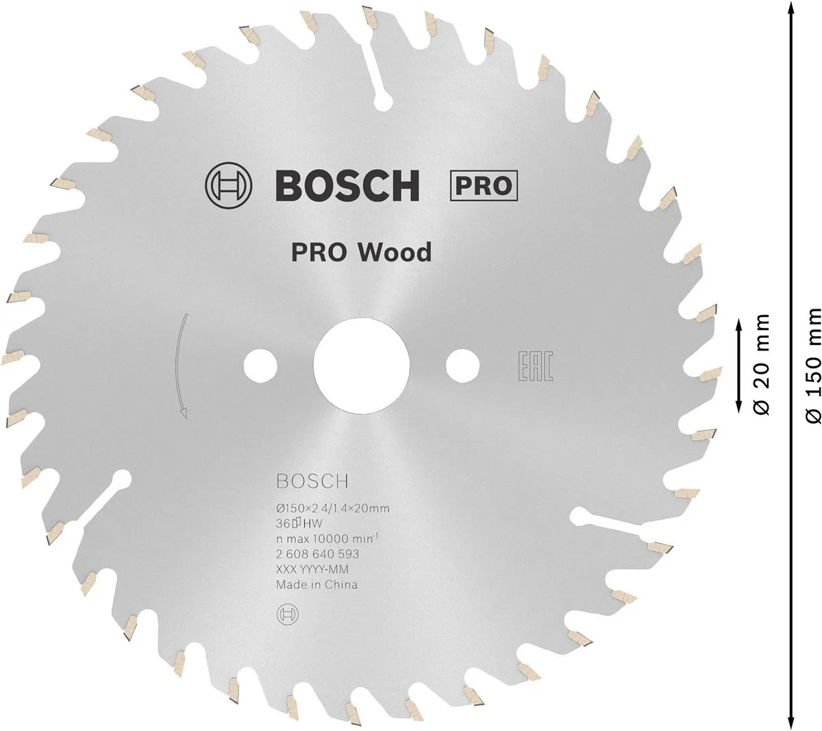 Bosch Professional Cirkelzaagblad Optiline 150mm Hout - 36T