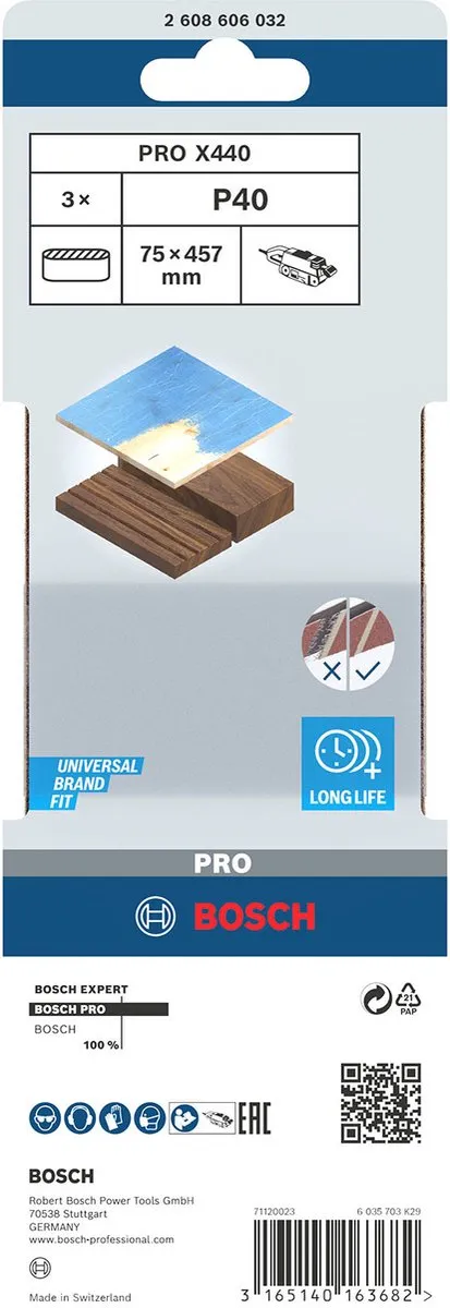 Bosch Professional 3 Banden 75x457mm Best Wood+Paint