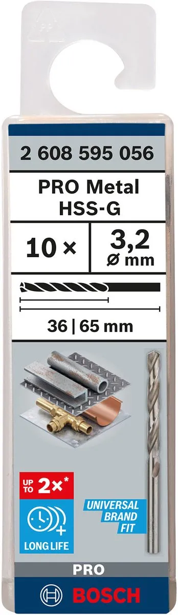 Bosch Professional ST. LINE 3.2mm HSS-G Boor - Metaal - 10 Stuks