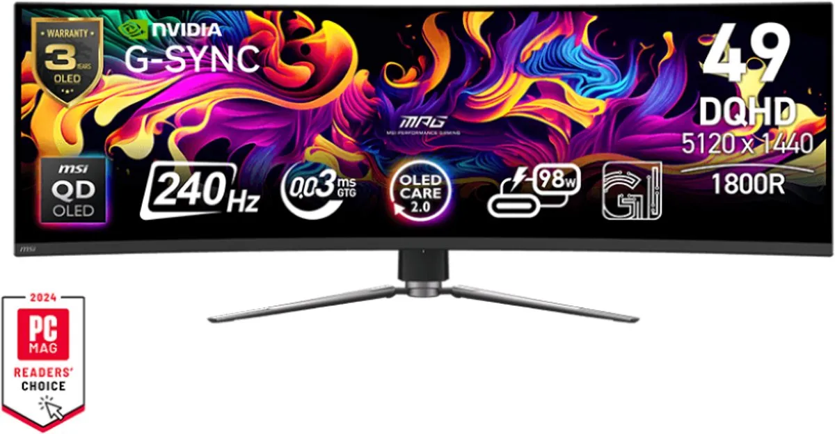 MSI MPG 491CQPX QD-OLED Curved Ultrawide Monitor 240Hz