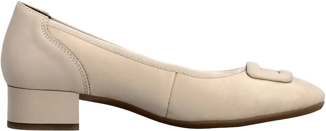 Leren ballerina met hak