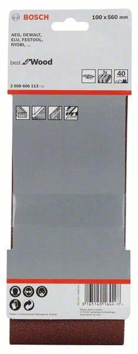 Bosch Professional 3 Banden 100x560 Best Wood+Paint Schuurmachine