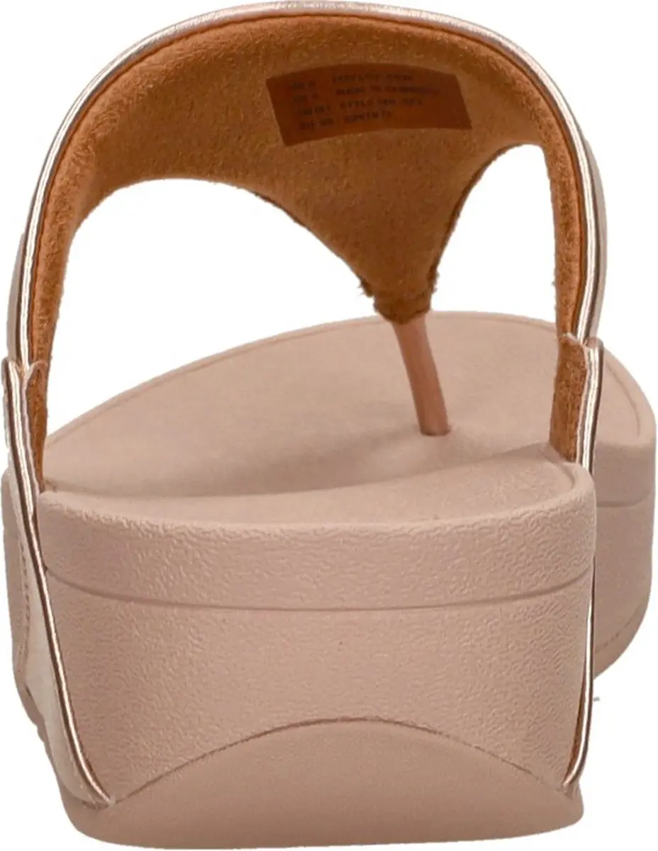 FitFlop Lulu Leather Teenslippers Rosé-goud - Maat 43