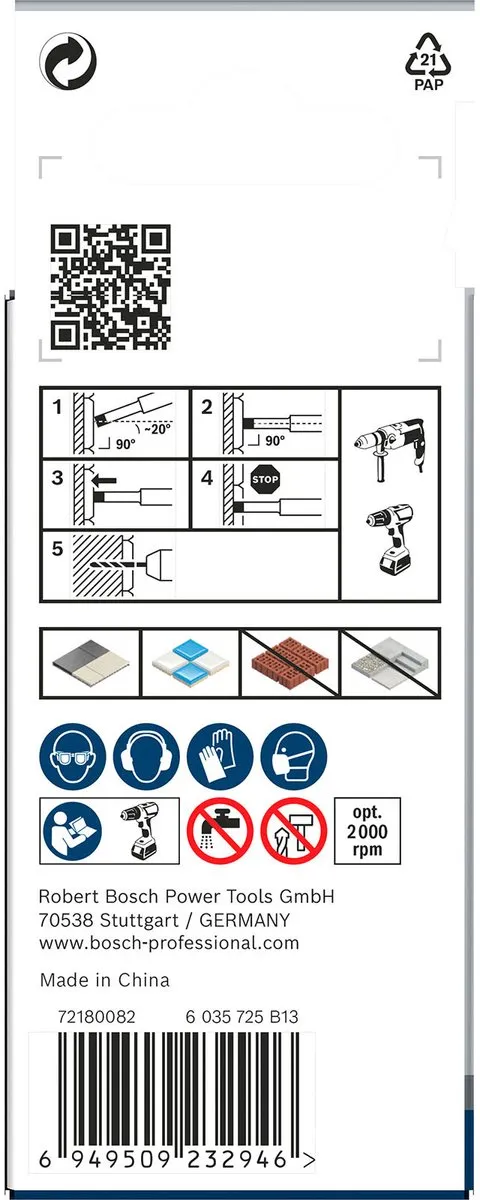 Bosch Professional Keramische Droogboorset 2607011 - 3 Stuks