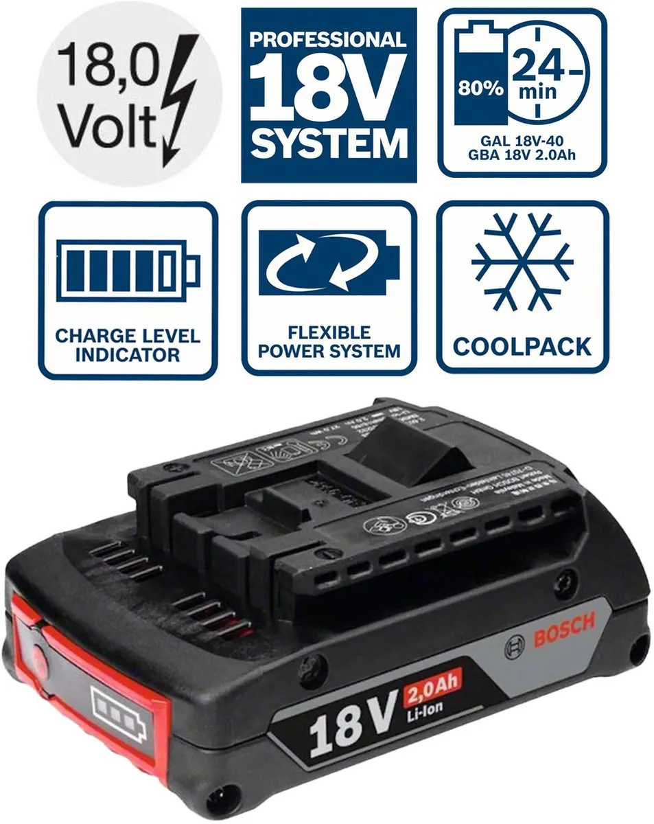 Bosch Professional GBA 18V 2.0Ah Accu - 1600Z00036 - afbeelding 6 van 6