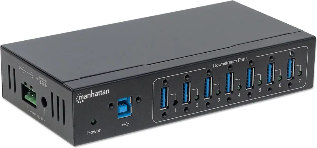 Manhattan 164405 USB Hub 7 Poorten - 5Gbps - Zwart - afbeelding 4 van 6