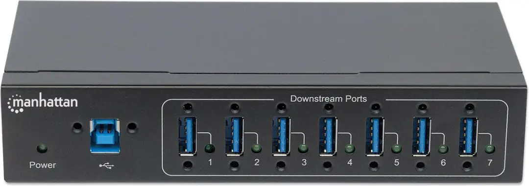 Manhattan 164405 USB Hub 7 Poorten - 5Gbps - Zwart - afbeelding 6 van 6