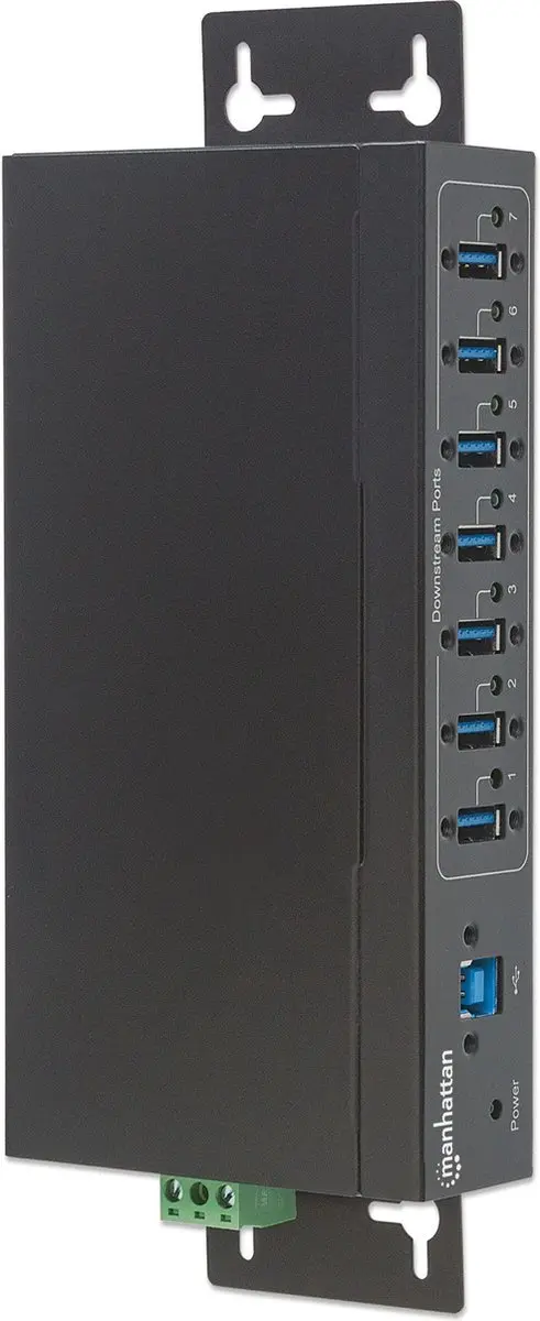 Manhattan 164405 USB Hub 7 Poorten - 5Gbps - Zwart - afbeelding 3 van 6