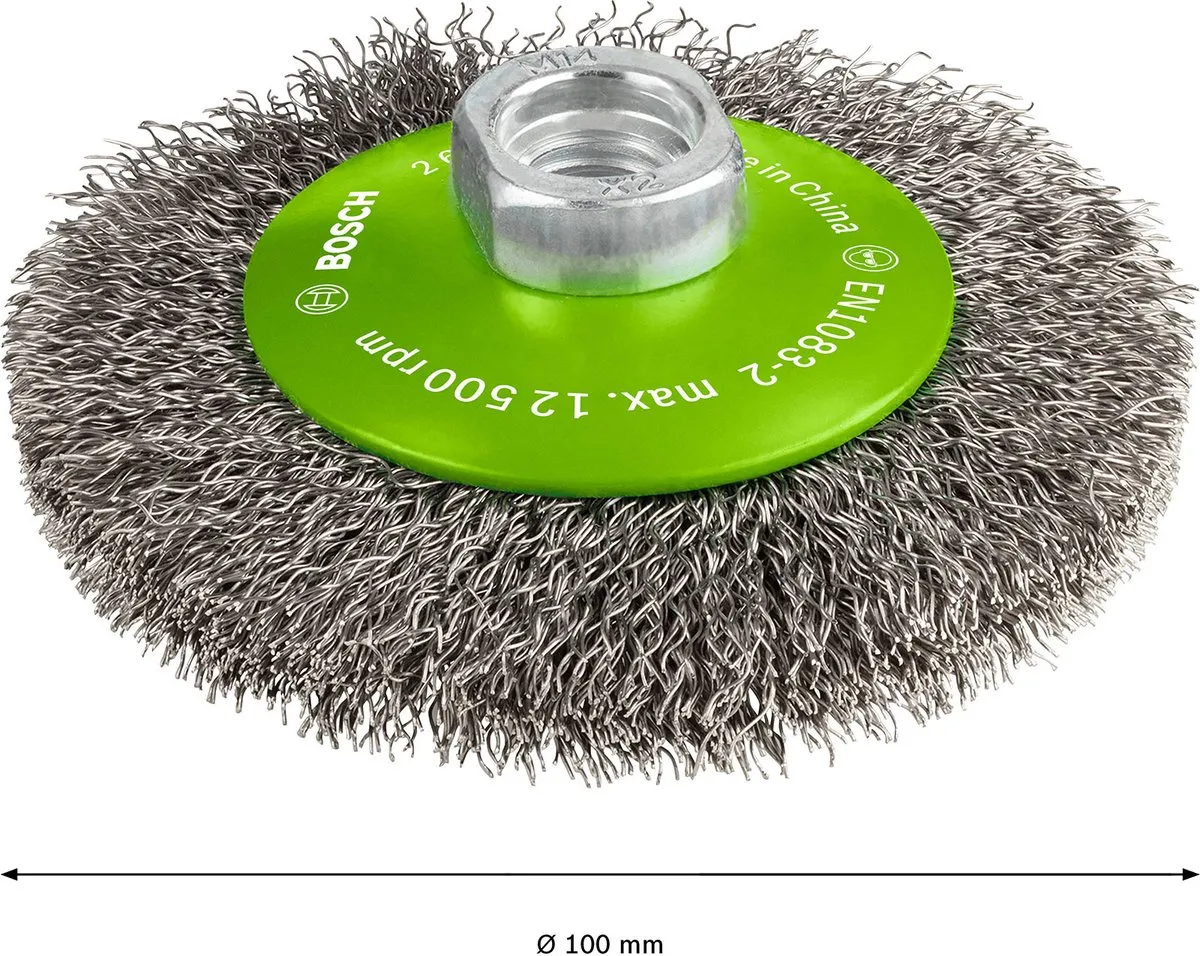 Bosch Professional M14 Kegelborstel 100mm - Gegalvaniseerd - Inox