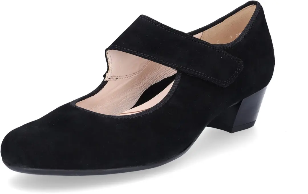 Ara dames leren trotteur zwart fluweel 3.5