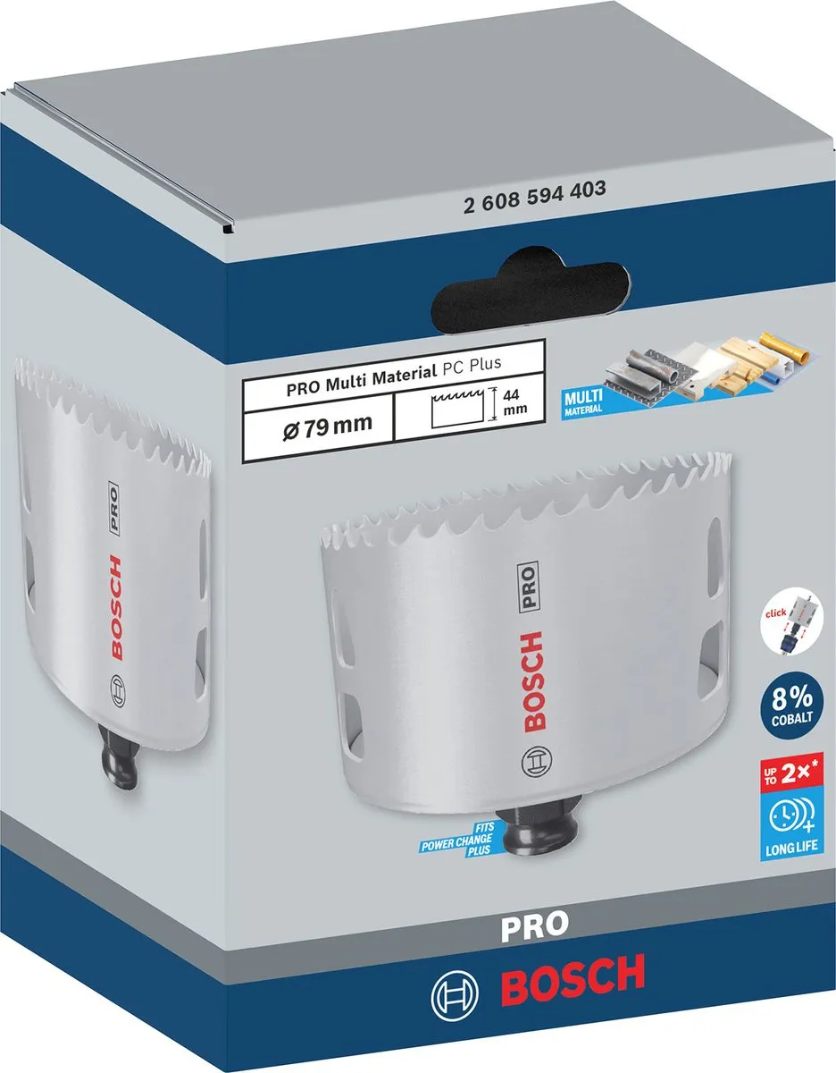 Bosch Professional Multi Materiaal PC Plus Gatenzaag 79mm 2608594403