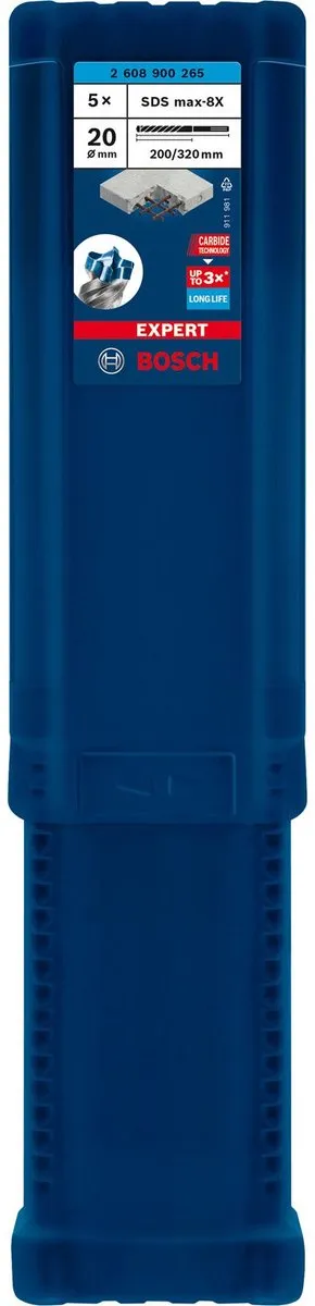 Bosch Professional EXPERT SDS max-8X Hamerboor 20mm - 5-delig