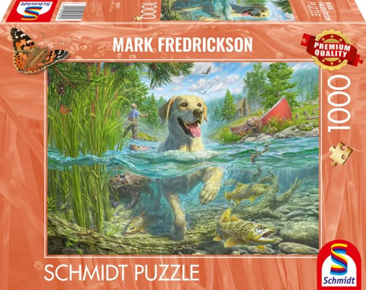 Schmidt Yellow Labrador Fishing Legpuzzel 1000 Stuks - SCH-58557