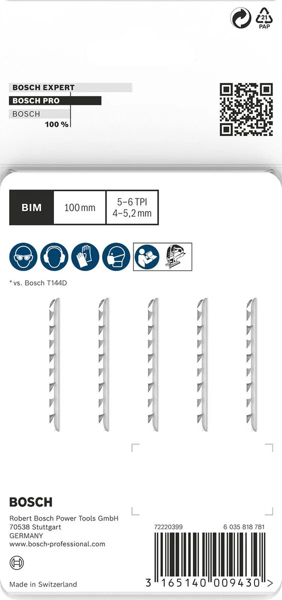 Bosch Professional DECOUPEERZB T144DF 5 Decoupeerzaag - Hout
