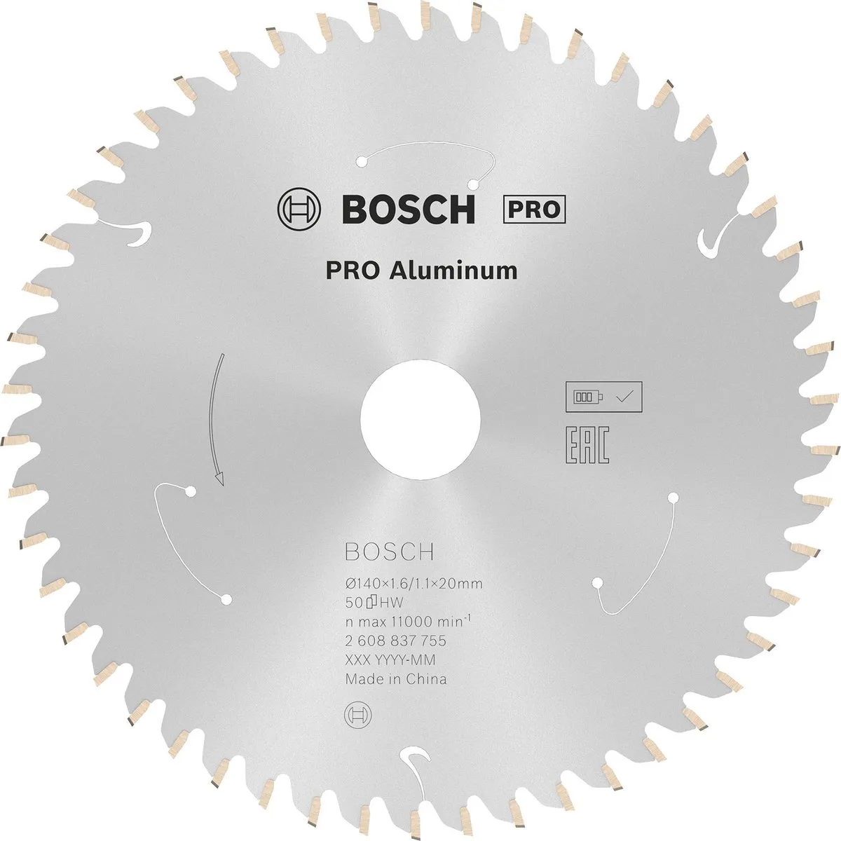 Bosch Professional Cirkelzaagblad 2608837755 - 140x20mm 50 Tanden - Metaal