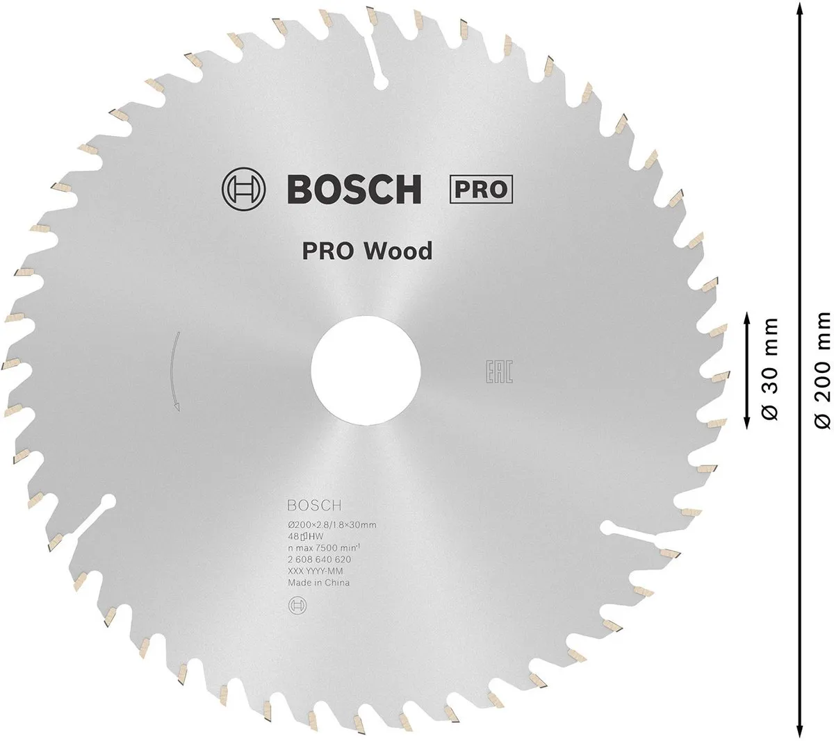 Bosch Professional Cirkelzaagblad Optiline 200mm Hout - 48T
