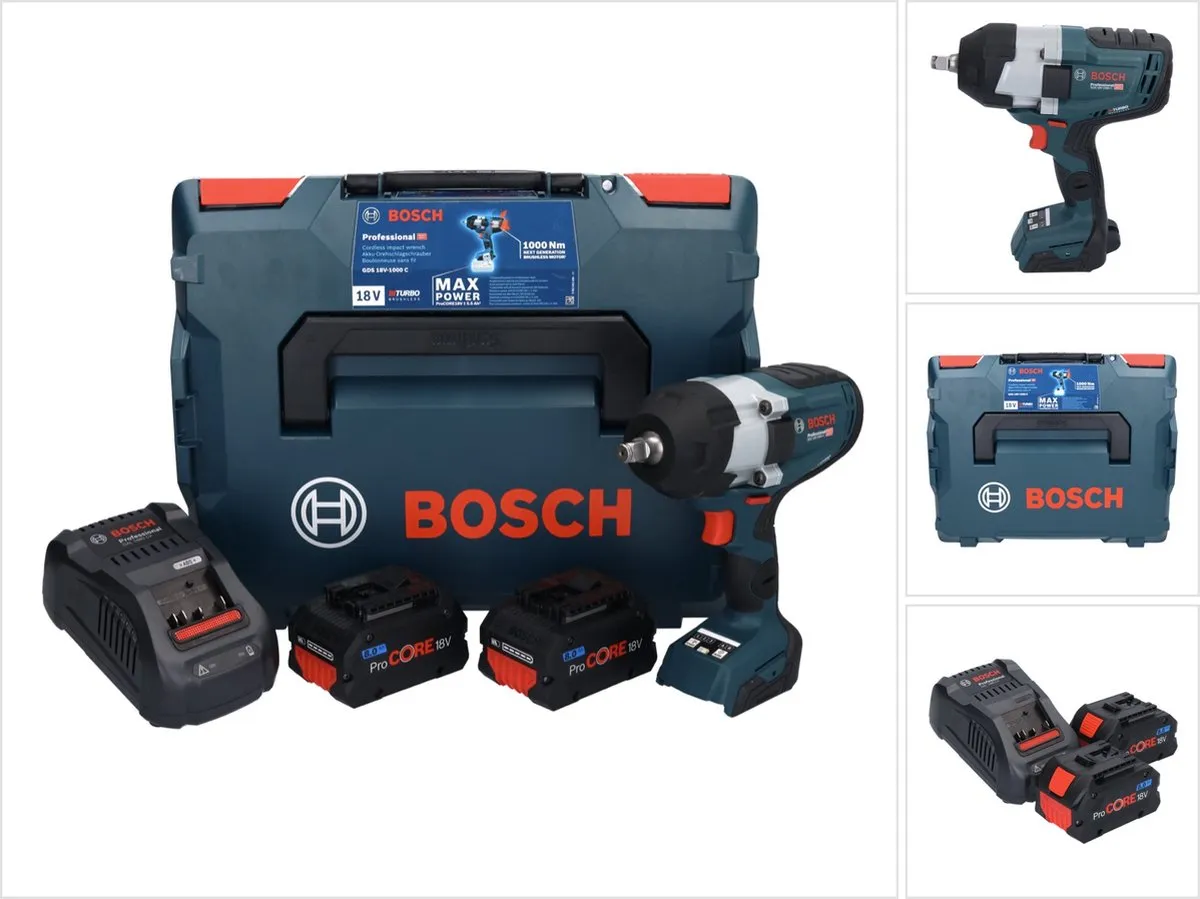 Bosch Professional GDS 18V-1000 C Slagmoeraanzetter - 2x 18V 8.0Ah