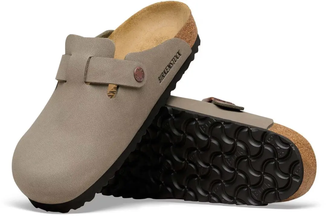 Birkenstock Boston Birkibuc Slippers - Grijs - afbeelding 2 van 6