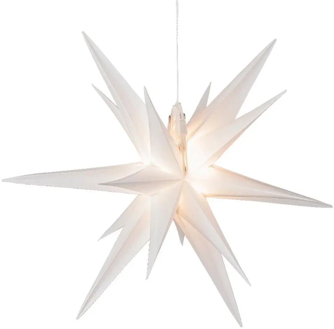 Lumineo kerstster wit 30 cm 2 LED kunststof