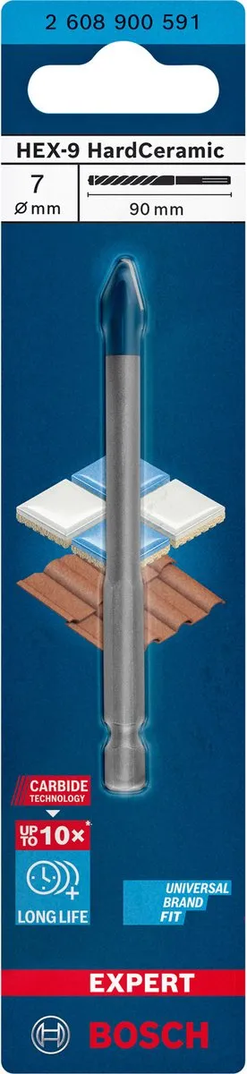 Bosch Professional EXPERT HEX-9 Tegelboor 7mm - 90mm