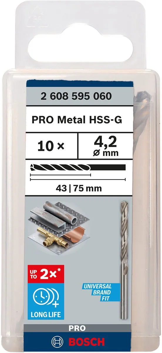 Bosch Professional ST. LINE 4.2mm HSS-G Boor - 10 Stuks