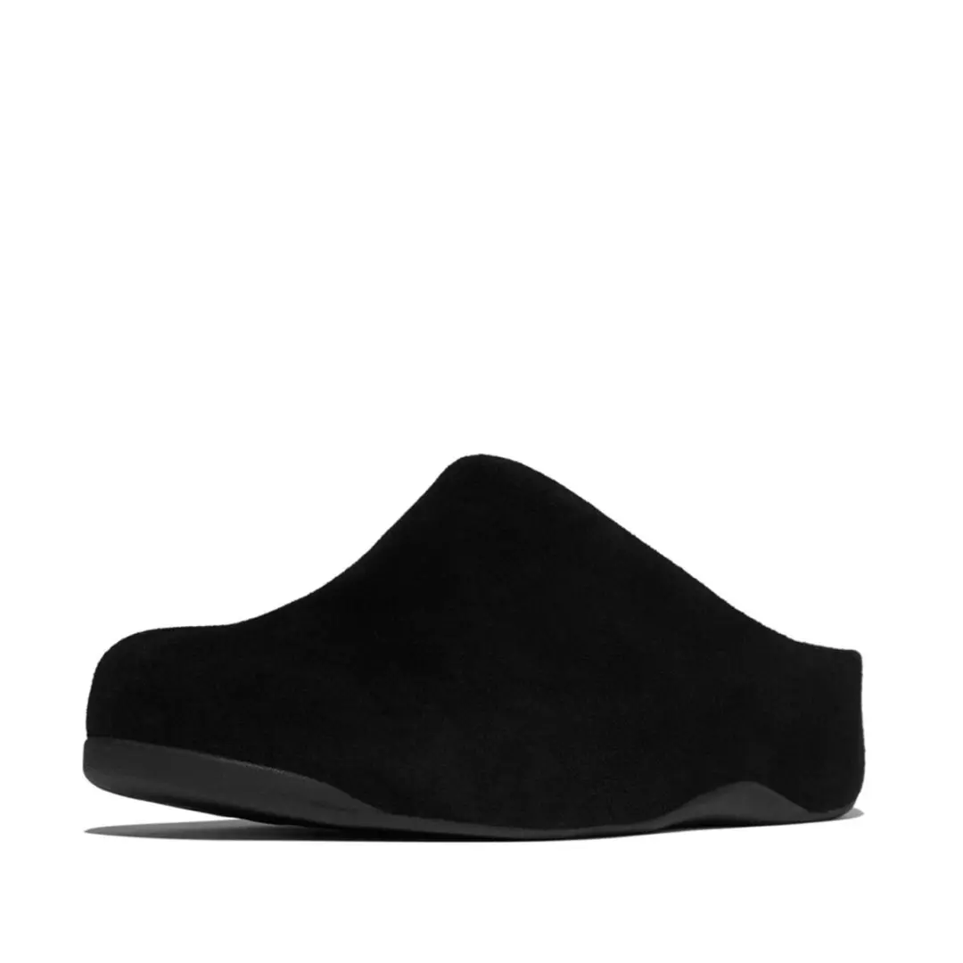 FitFlop FitFlop Shuv Tumbled-Leather Clogs ZWART