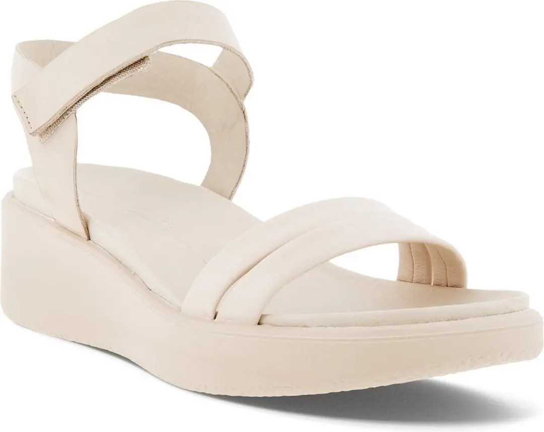 ECCO Flowt Wedge Sandalen - Beige Nubuck - Maat 41 - afbeelding 2 van 6