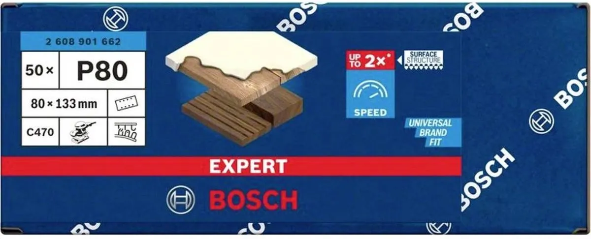 Bosch Professional Schuurpapier 80 Korrel - 133x80mm - 50 Stuks