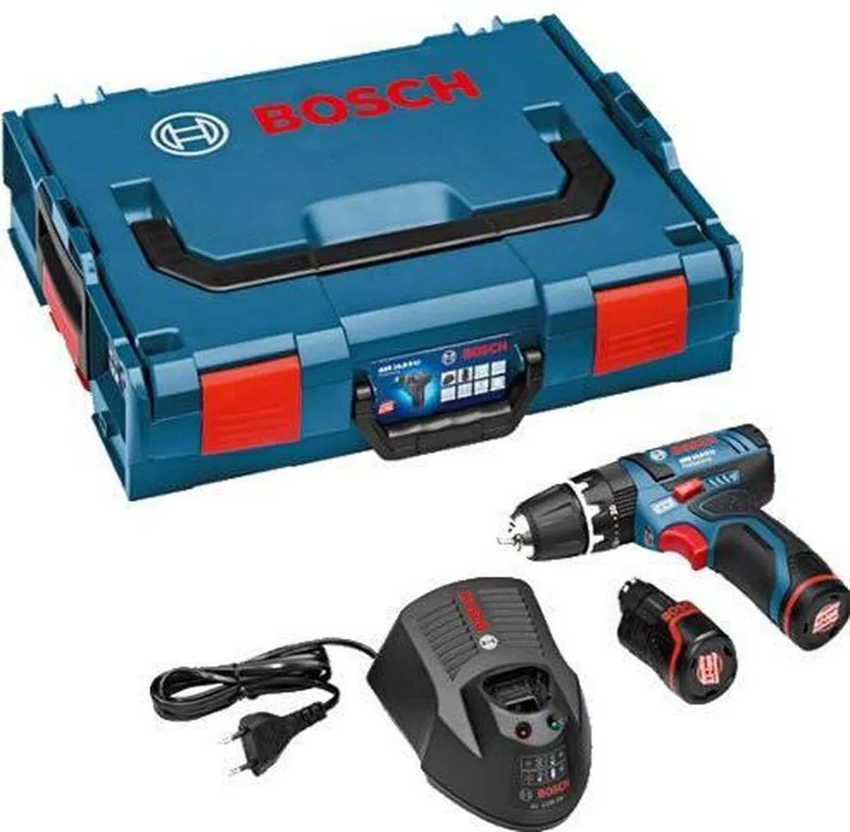 Bosch Professional GSB 12V-15 Schroefklopboormachine - 2x 2.0Ah Accu - Lader - Holster