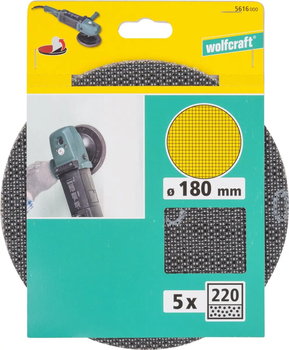 Wolfcraft Zelfhechtend Slijprooster Gipsplaten 5616000 - 5 Stuks