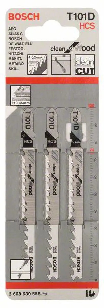 Bosch Professional T 101 D Clean Zaagblad Hout - 3 Stuks
