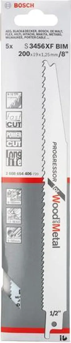 Bosch Professional REC S3456 XF Zaagbladen - 5 Stuks