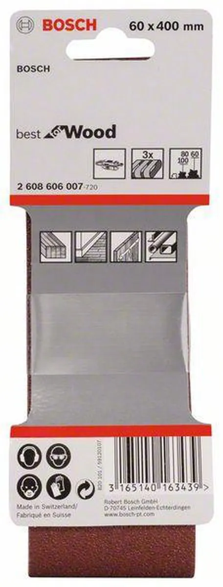 Bosch Professional 3 Banden 60x400mm Set - Hout & Verf