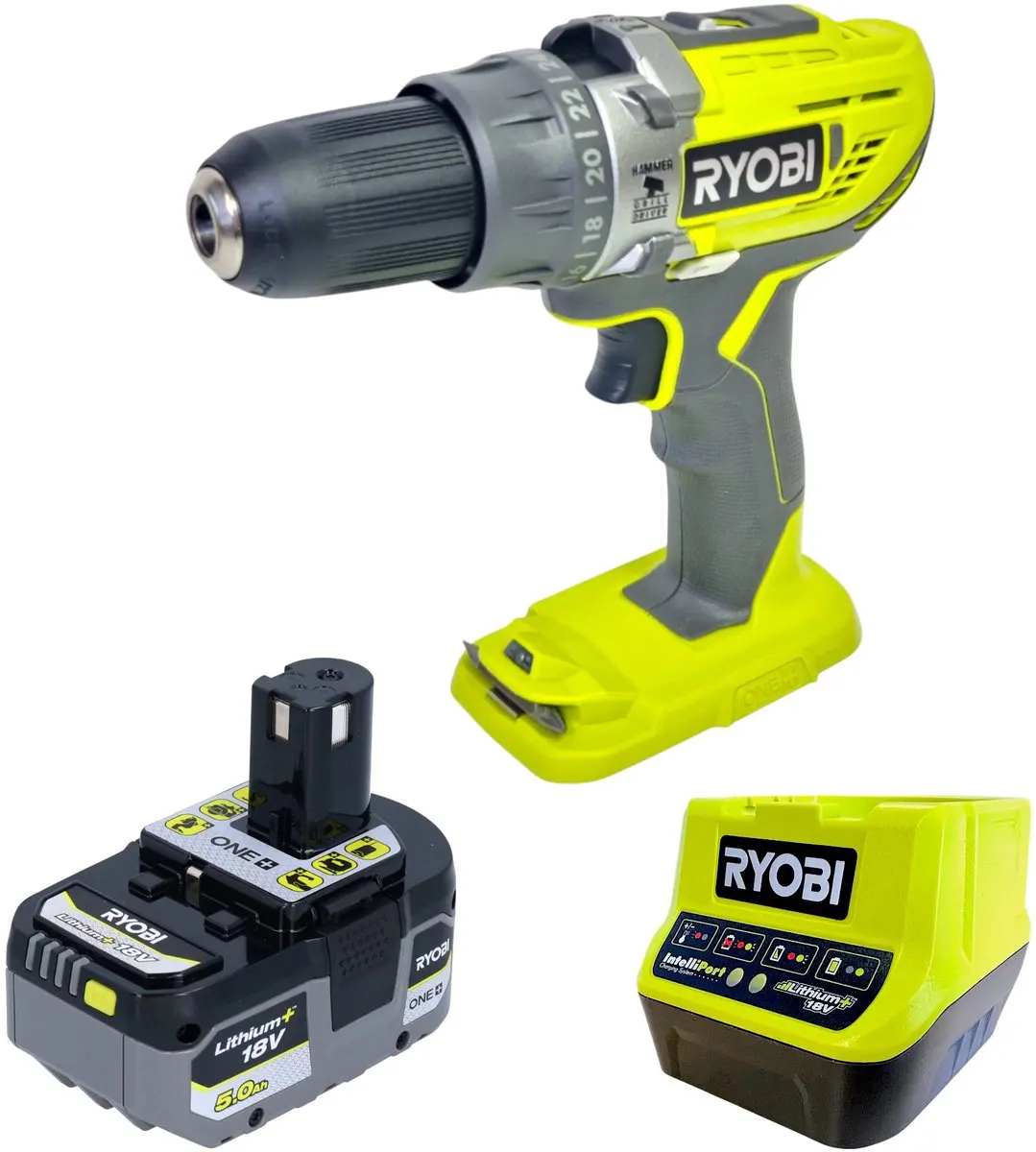 Ryobi R18PD3-0 accu-klopboormachine 18 V 50 Nm + 1x accu 5,0 Ah + oplader