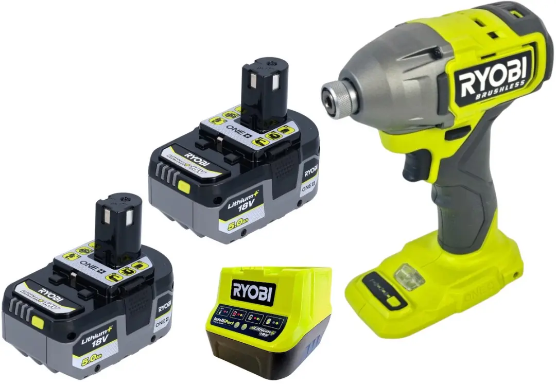 RYOBI RID18BL-0 accu-slagmoersleutel 18 V 300 Nm 1/4" borstelloos + 2x accu 5,0