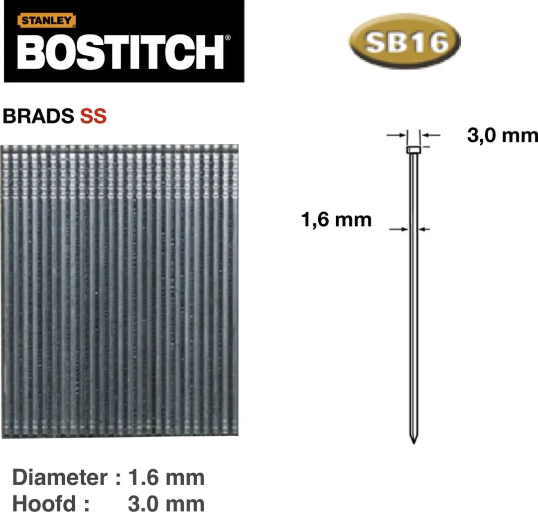Bostitch 16GA Finish nail 40MM INOX 2.5M