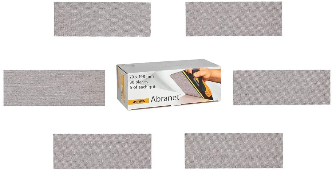 Mirka Abranet Net Schuurstrips 70 x 198 mm klittenband / Mix-pack 5 stuks van el