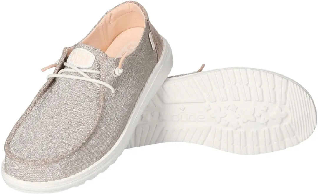 HEYDUDE Wendy Metallic Sparkle Instappers - Roze Maat 40