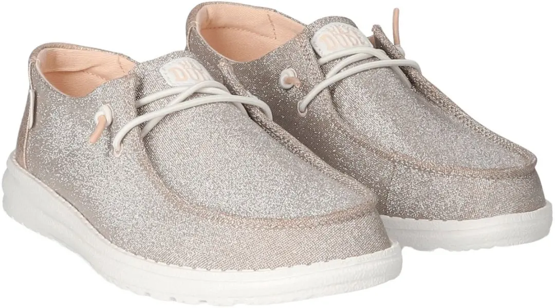 HEYDUDE Wendy Metallic Sparkle Instappers - Roze Maat 40