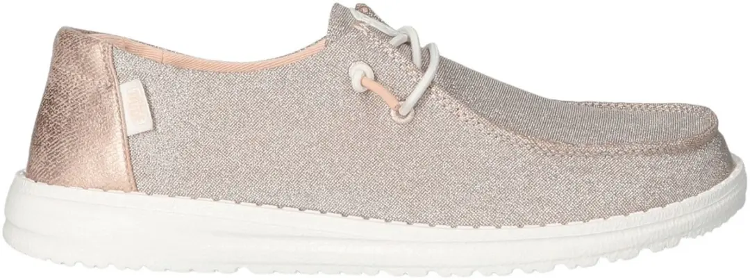 HEYDUDE Wendy Metallic Sparkle Instappers - Roze Maat 40