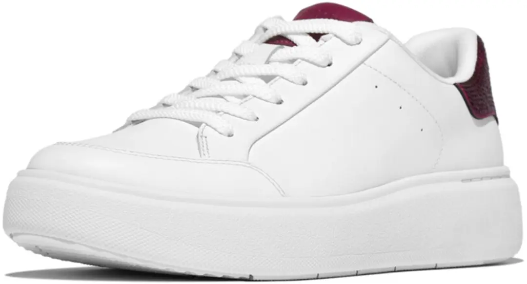 FitFlop FitFlop Rtg Sequin-Backtab Leather Sneakers WIT