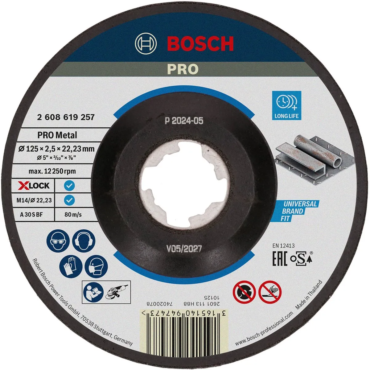 Bosch Professional X-LOCK Doorslijpschijf 125mm Metaal
