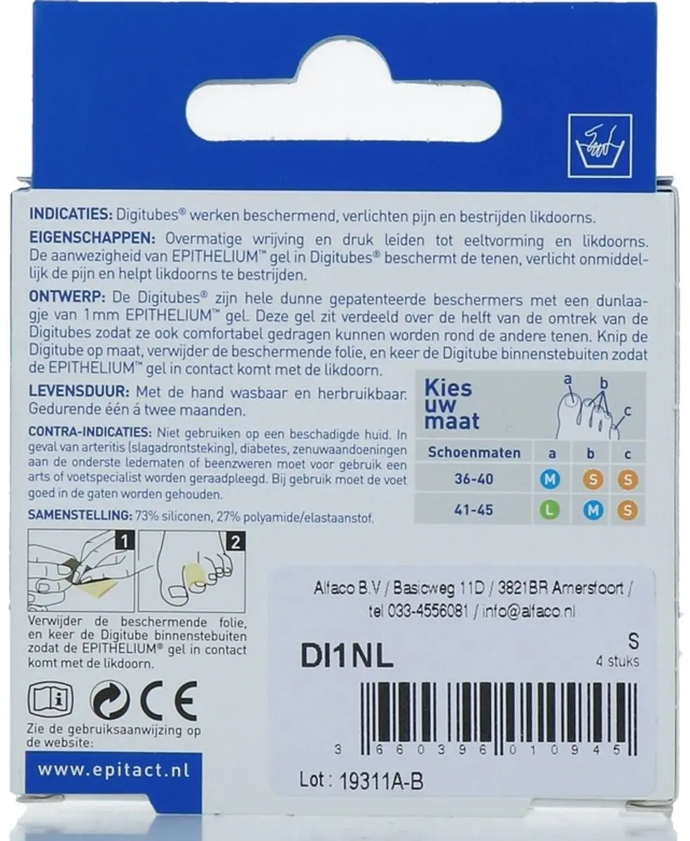 Epitact Digitubes S - 4 Stuks 5cm - Naturel
