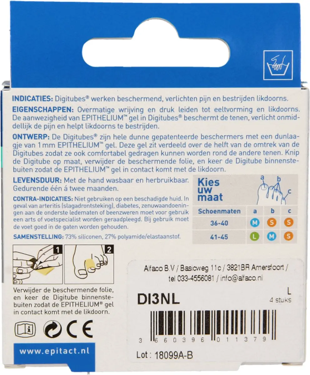 Epitact Digitube L 5cm - 4 Stuks Naturel