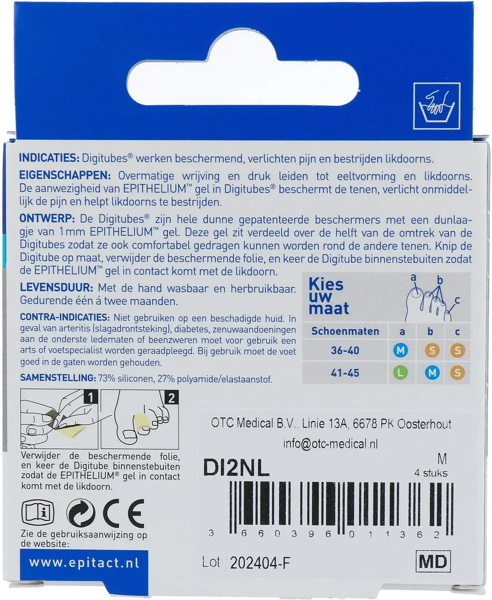 Epitact Digitube M 5cm - 4 Stuks Naturel