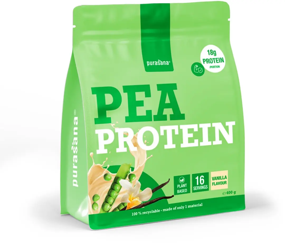 Purasana Pea Protein Poeder Vanille 400g - afbeelding 4 van 6