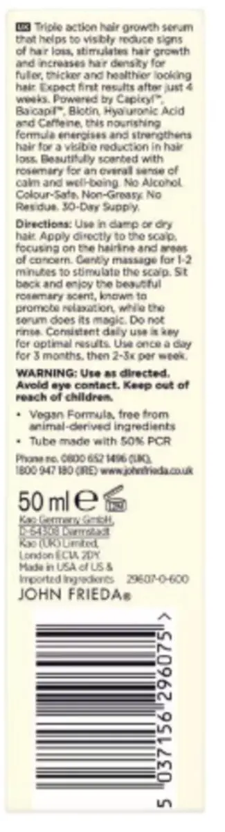 John Frieda PROfiller+ Thickening Scalp Serum 300ml