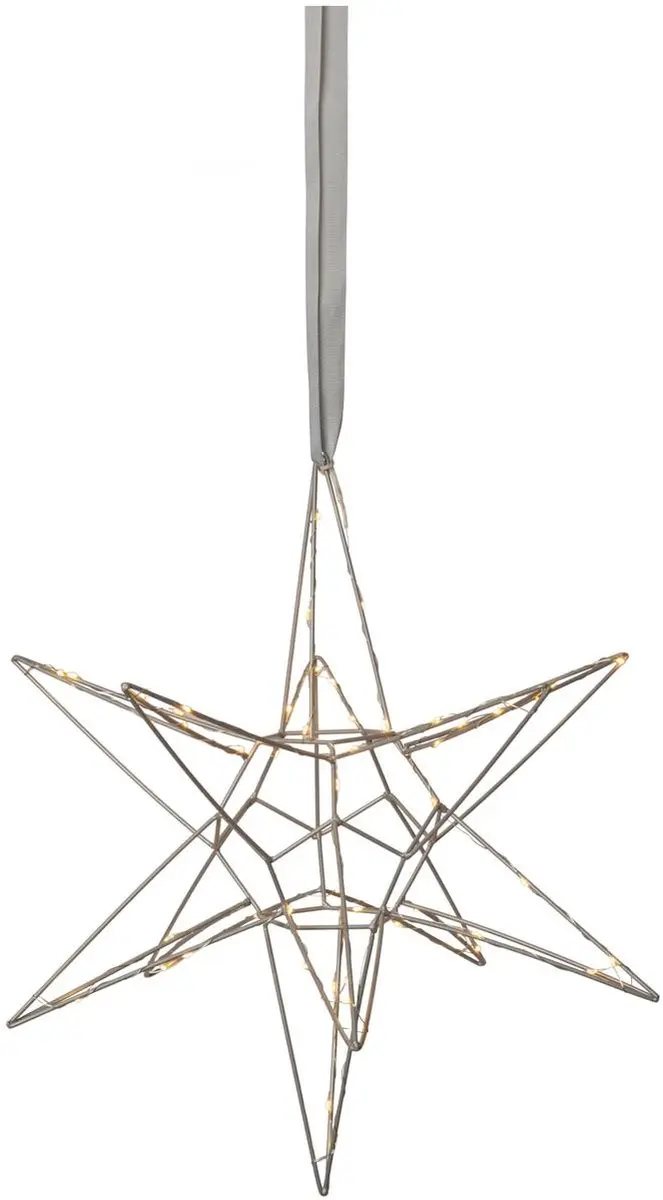 Star Trading Hangende 3D metalen ster 'Lizzy', 60 warmwitte LED's, meerpuntig, z