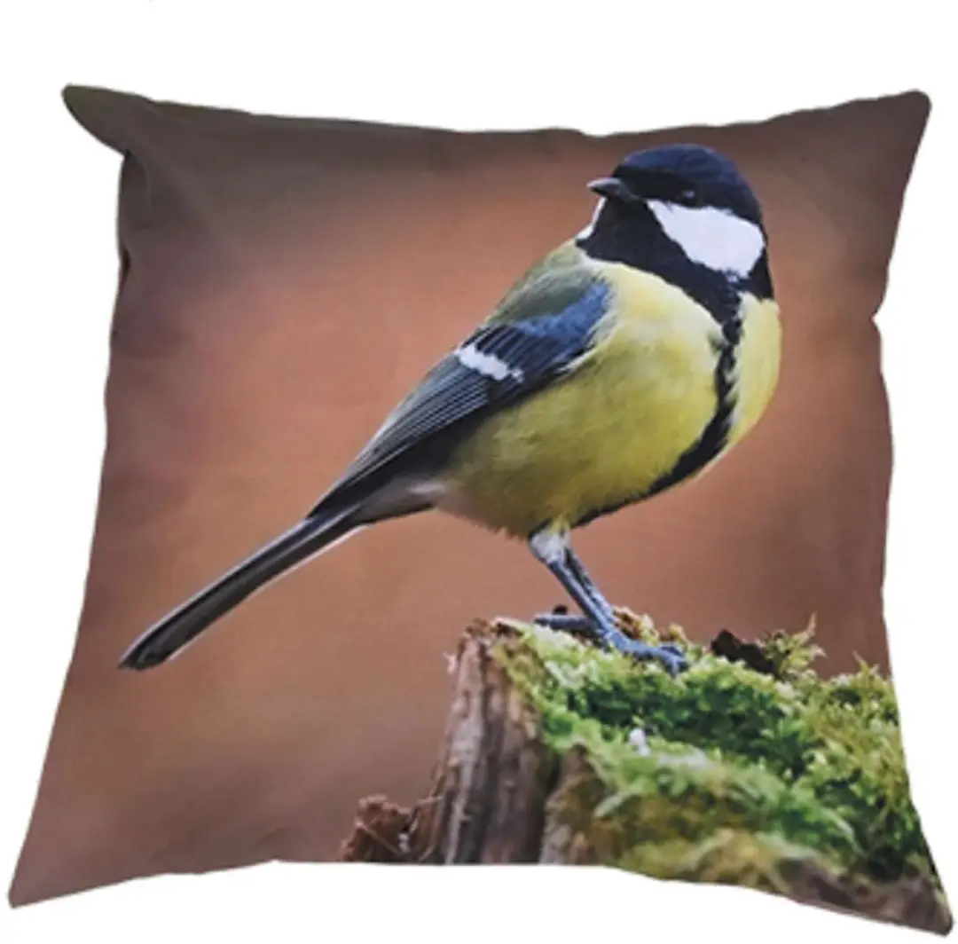 Esschert Design buitenkussen S koolmeesmotief 40 x 40 cm polyester